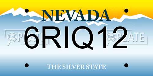 6RIQ12 Nevada License Plate