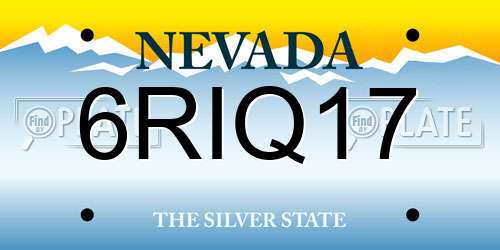 6RIQ17 Nevada License Plate