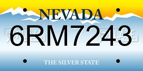 6RM7243 Nevada License Plate