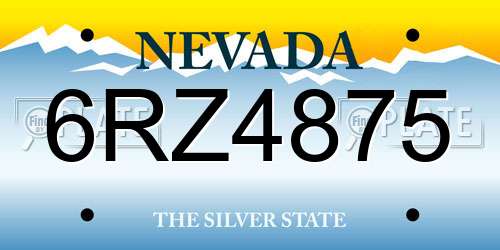 6RZ4875 Nevada License Plate