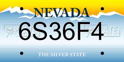 6S36F4 Nevada License Plate