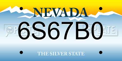 6S67B0 Nevada License Plate