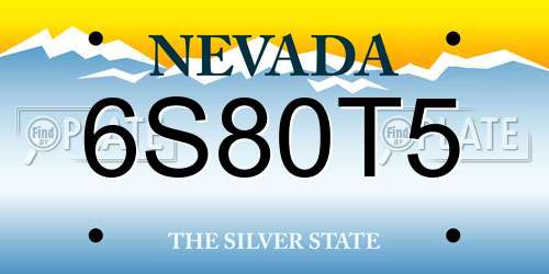 6S80T5 Nevada License Plate