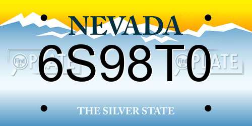 6S98T0 Nevada License Plate