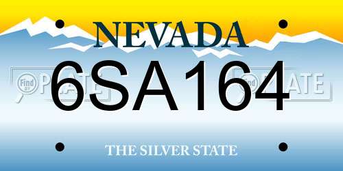 6SA164 Nevada License Plate