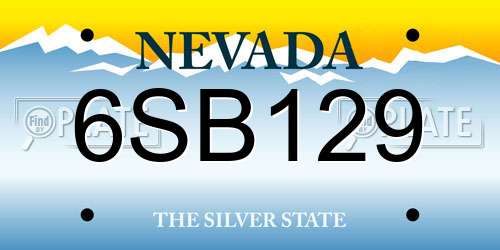 6SB129 Nevada License Plate