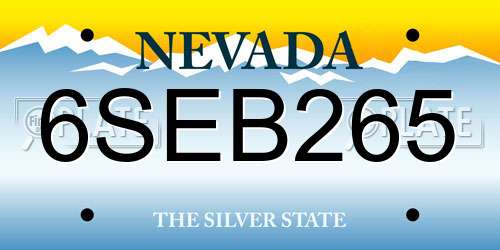 6SEB265 Nevada License Plate