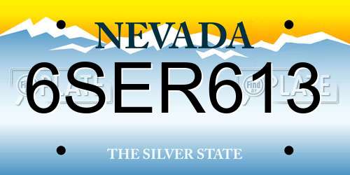 6SER613 Nevada License Plate