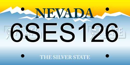 6SES126 Nevada License Plate