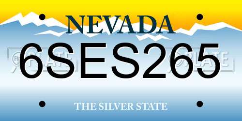6SES265 Nevada License Plate