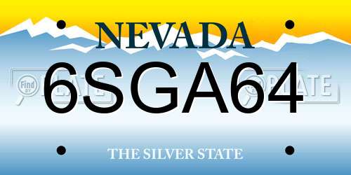 6SGA64 Nevada License Plate