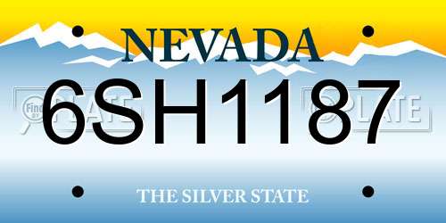 6SH1187 Nevada License Plate