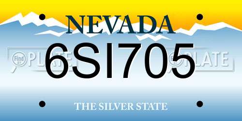 6SI705 Nevada License Plate