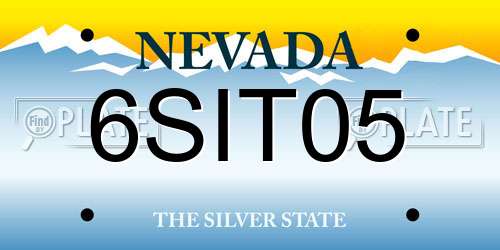 6SIT05 Nevada License Plate