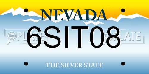 6SIT08 Nevada License Plate