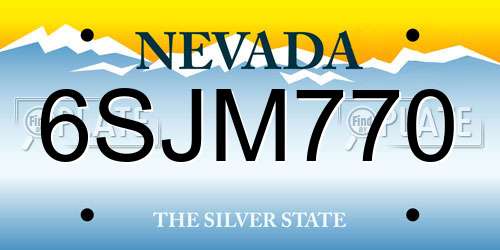 6SJM770 Nevada License Plate