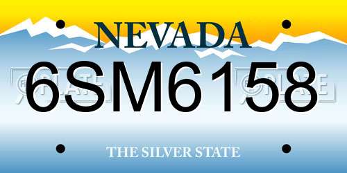 6SM6158 Nevada License Plate