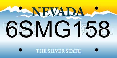 6SMG158 Nevada License Plate