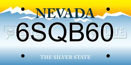 6SQB60 Nevada License Plate