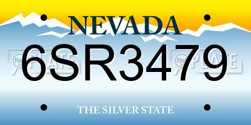 6SR3479 Nevada License Plate