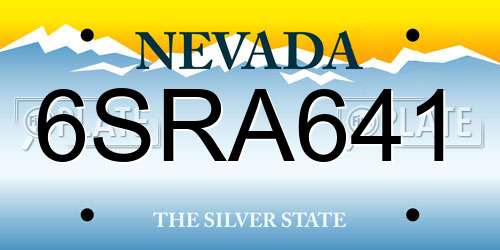 6SRA641 Nevada License Plate