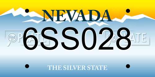 6SS028 Nevada License Plate