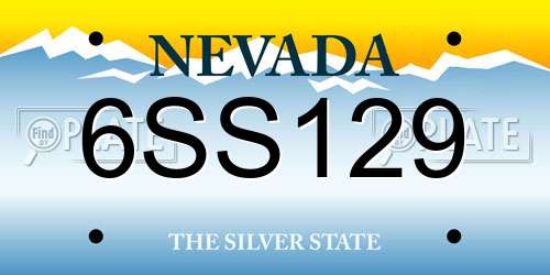 6SS129 Nevada License Plate