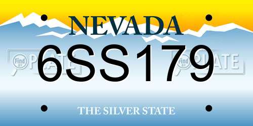 6SS179 Nevada License Plate