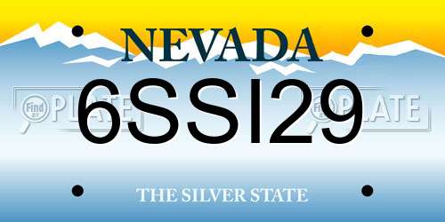 6SSI29 Nevada License Plate