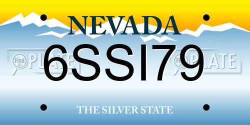 6SSI79 Nevada License Plate