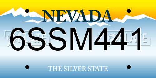 6SSM441 Nevada License Plate