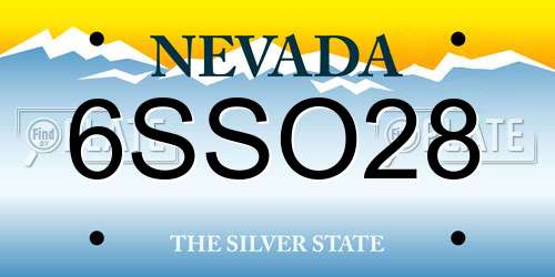 6SSO28 Nevada License Plate
