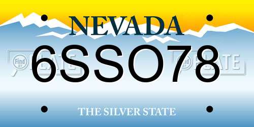 6SSO78 Nevada License Plate