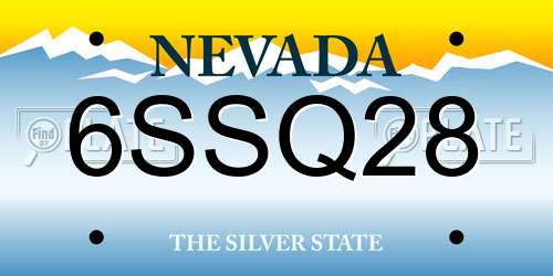 6SSQ28 Nevada License Plate
