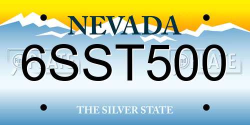 6SST500 Nevada License Plate