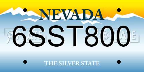 6SST800 Nevada License Plate