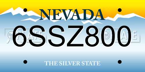 6SSZ800 Nevada License Plate