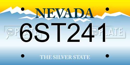 6ST241 Nevada License Plate