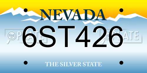 6ST426 Nevada License Plate
