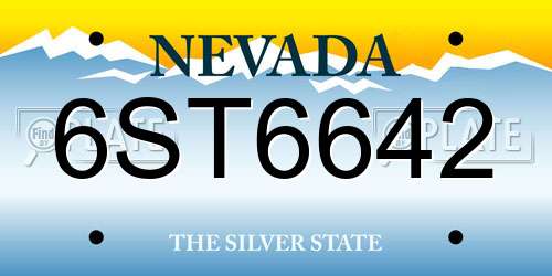 6ST6642 Nevada License Plate