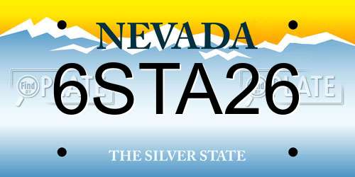 6STA26 Nevada License Plate