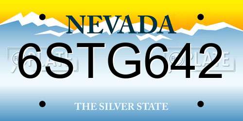 6STG642 Nevada License Plate