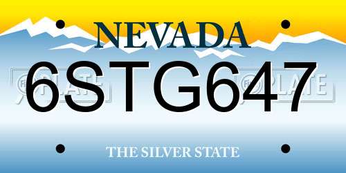 6STG647 Nevada License Plate