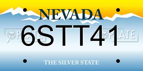 6STT41 Nevada License Plate