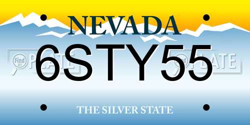 6STY55 Nevada License Plate