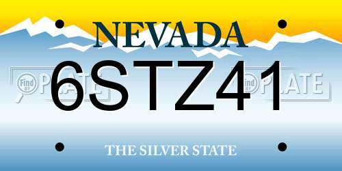 6STZ41 Nevada License Plate