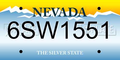 6SW1551 Nevada License Plate