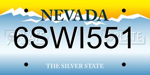 6SWI551 Nevada License Plate