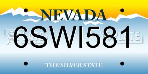 6SWI581 Nevada License Plate