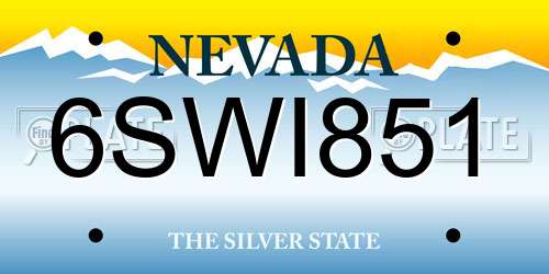 6SWI851 Nevada License Plate